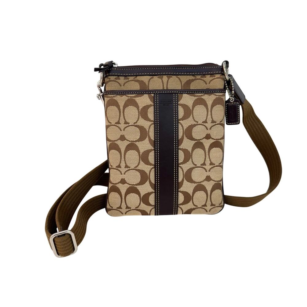 Coach Signature Canvas Crossbody Bag Monogram Tan/Brown